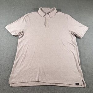 Faherty Polo Shirt Mens Large Pink‎ Long Sleeve Lightweight Organic Cotton Blend